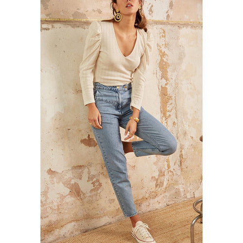 Alessio Tapered Cropped Jeans - Blue - Stella & Suzie - The Bradery