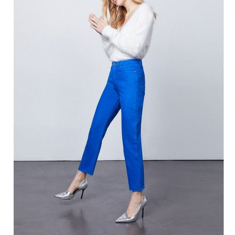 Jean Highwaist Cropped Milo Color - Cobalt Blue - Reiko - The Bradery