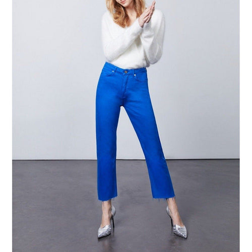 Jean Highwaist Cropped Milo Color - Cobalt Blue - Reiko - The Bradery