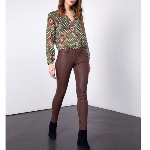 Jean Skinny Pants Nelly Enduction - Brique - Reiko - The Bradery