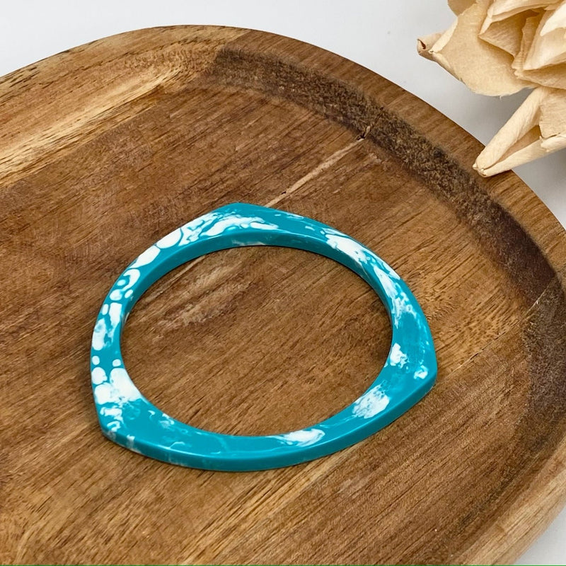 Mika bangle - Turquoise/Ecru - FEEKA - The Bradery