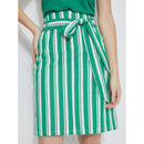 Jupe Courte Rayée - Rayé Écru, Vert - Femme JUPES Cyrillus