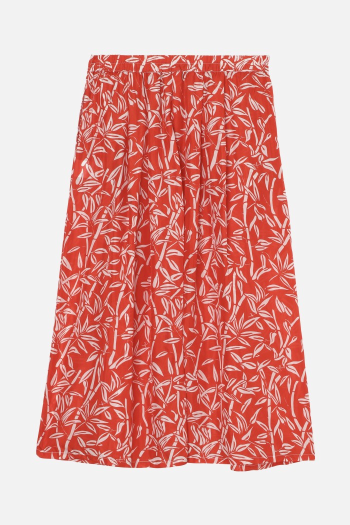 Falda Larga Mendes Light Bamboo - Rojo Lipstick