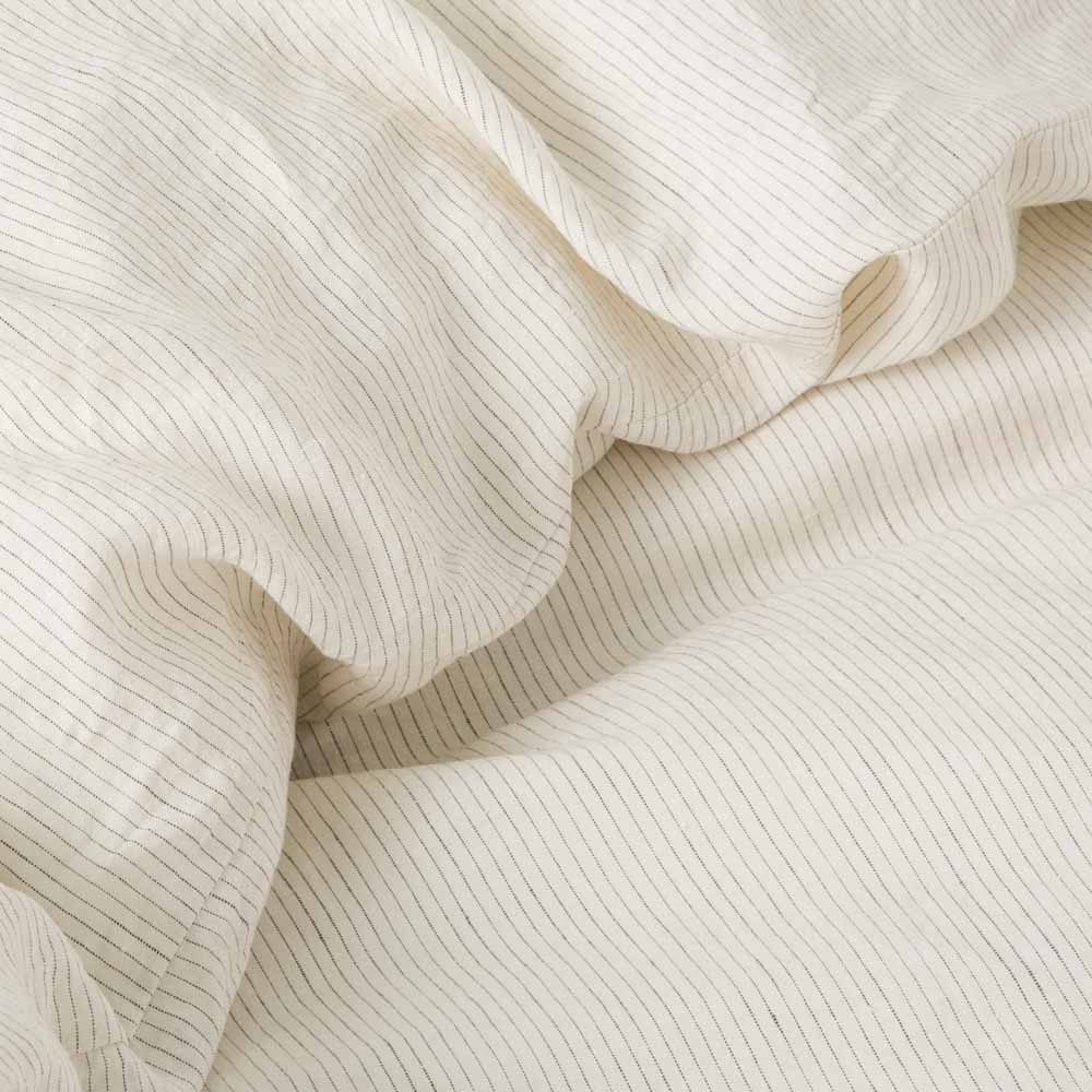 Duvet Cover - Washed Linen - Black Stripes
