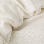 Duvet Cover - Washed Linen - Black Stripes