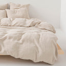 Comforter Cover - Washed Linen - White Stripes