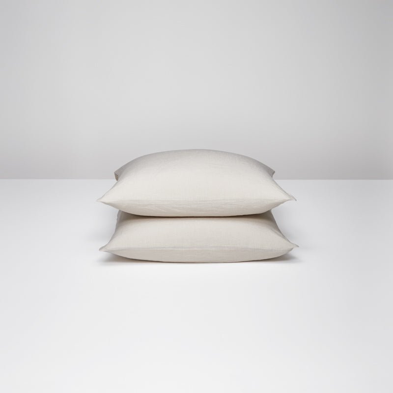 2 Fundas de Almohada - Lino Lavado - Arena
