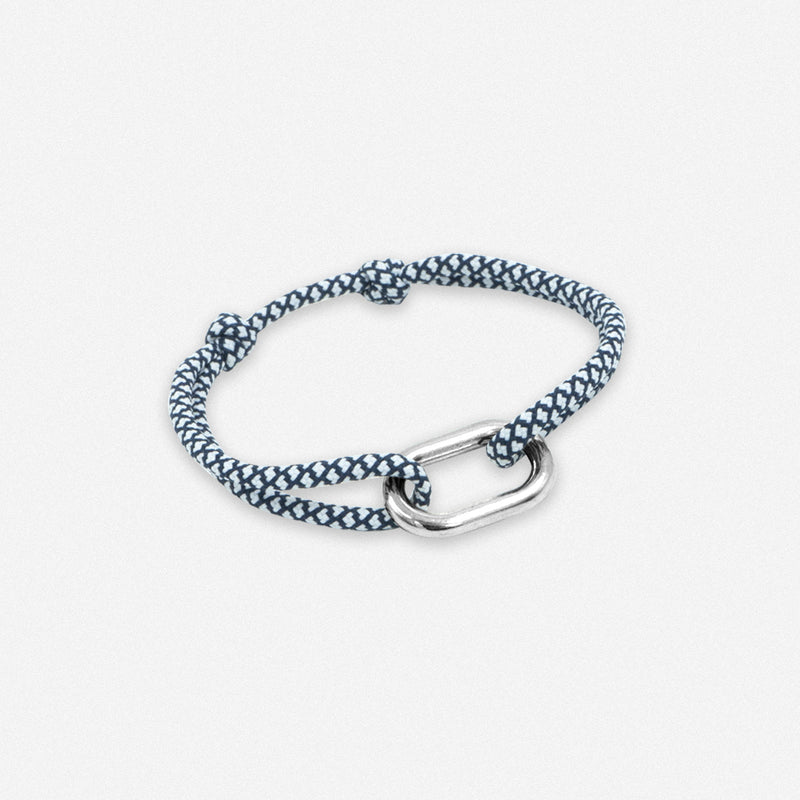 Bracelet Livarde - Damier Bleu Marine Et Blanc