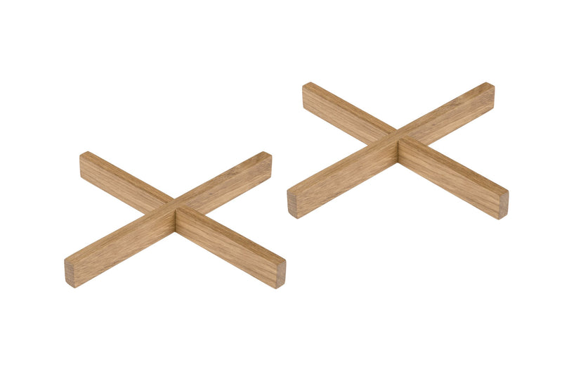 Set of 2 IKS trivets - Natural oak Home accessories Noo.ma design
