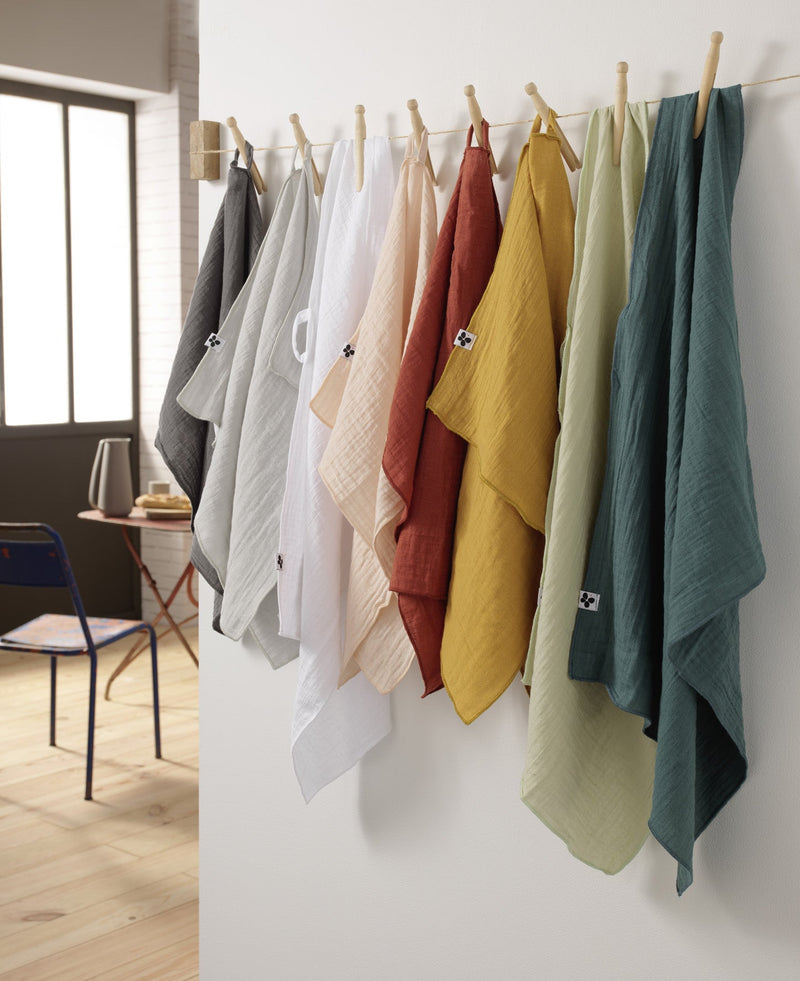 Lot De 2 Essuie-Mains Gaze De Coton Gaia Lie De Vin - L'Effet Papillon - The Bradery