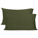 Lot De 2 Taies d'Oreiller Basique - Vert Olive TAIES D'OREILLER BLANC
