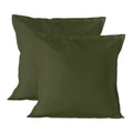 Lot De 2 Taies d'Oreiller Basique - Vert Olive TAIES D'OREILLER BLANC