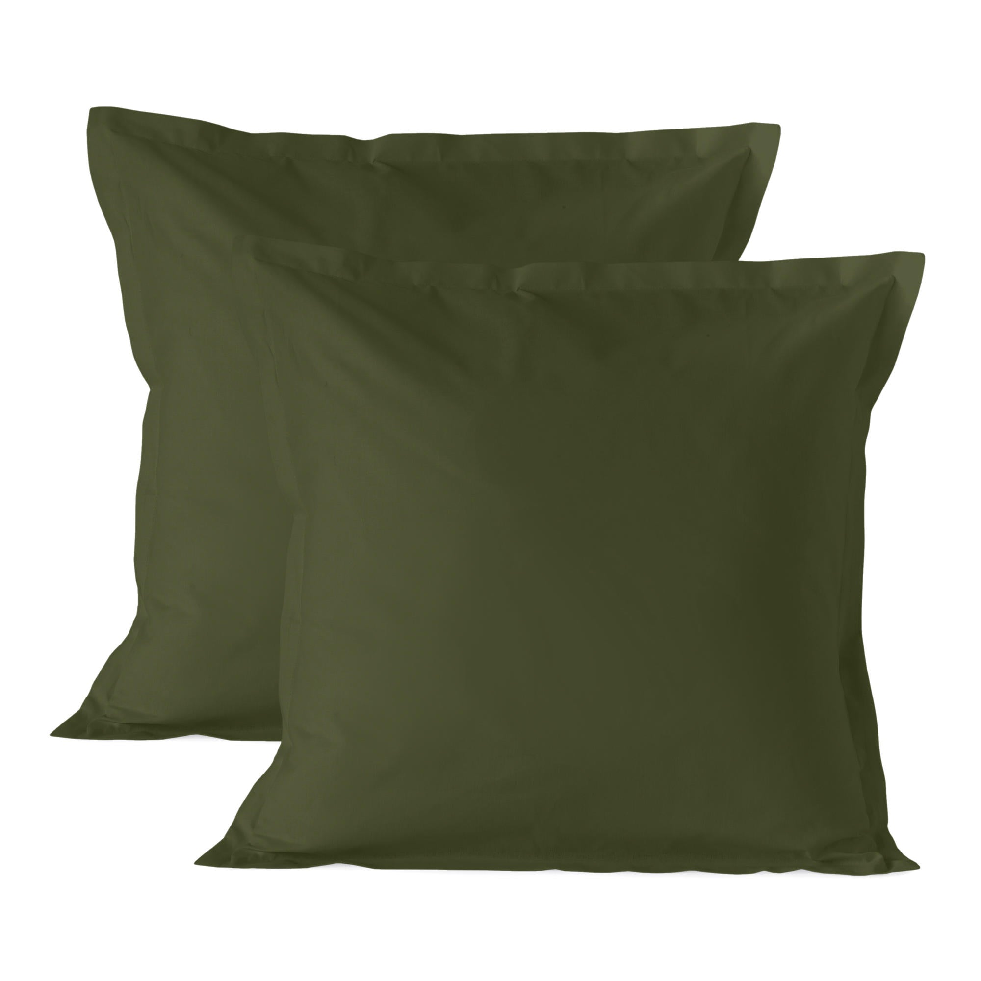Lot De 2 Taies d'Oreiller Basique - Vert Olive TAIES D'OREILLER BLANC