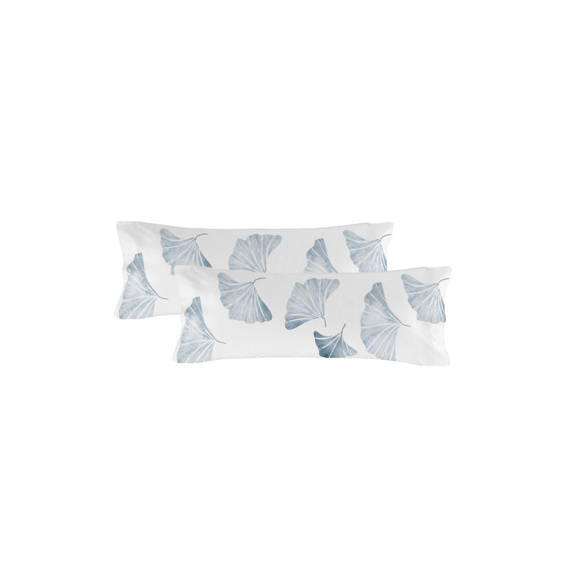 Juego De 2 Fundas De Almohada Ginkgo FUNDAS DE ALMOHADA BLANCAS