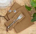 Lot De 3 Serviettes Gaze De Coton Gaïa Camel - L'Effet Papillon - The Bradery