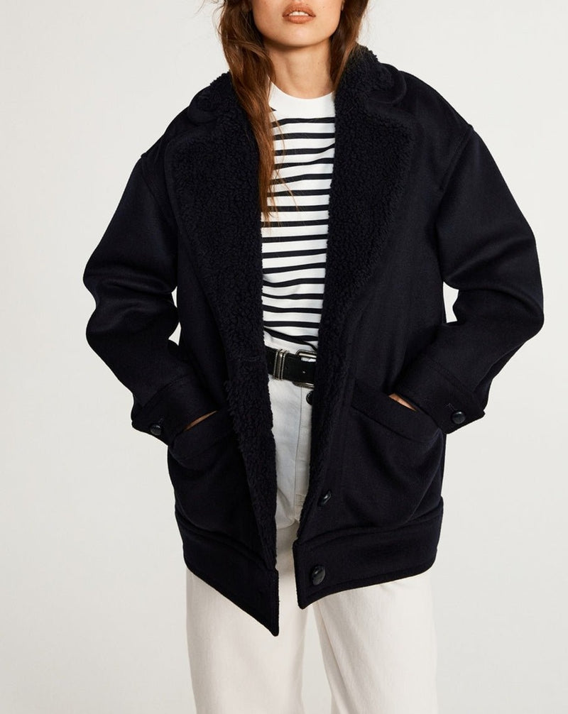 Gouache Coat - Navy - Claudie Pierlot - The Bradery