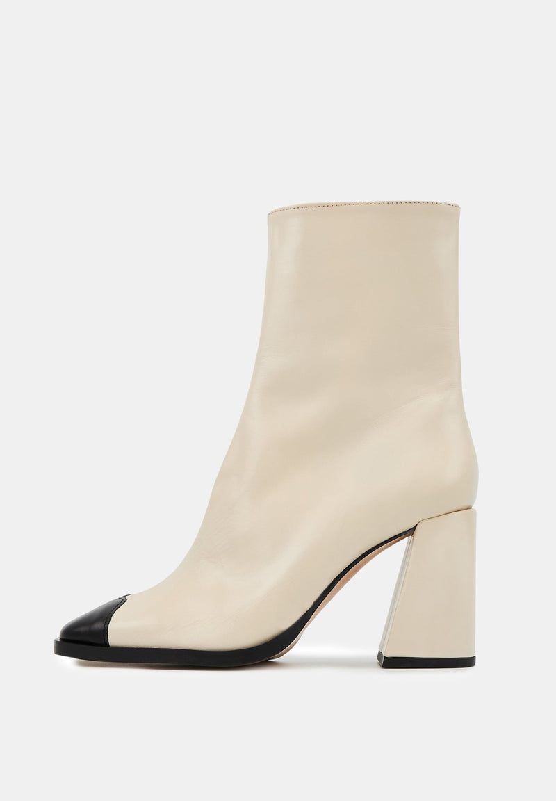 Margot - Cuir Crème et Noir - Bons Baisers - The Bradery