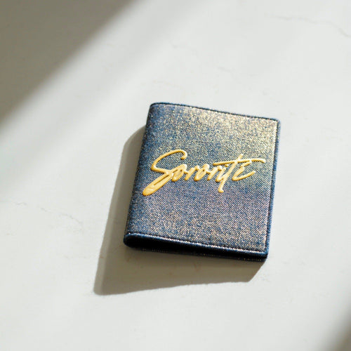 MAROQUINERIE - Porte Passeport-Sororite Gold Denim