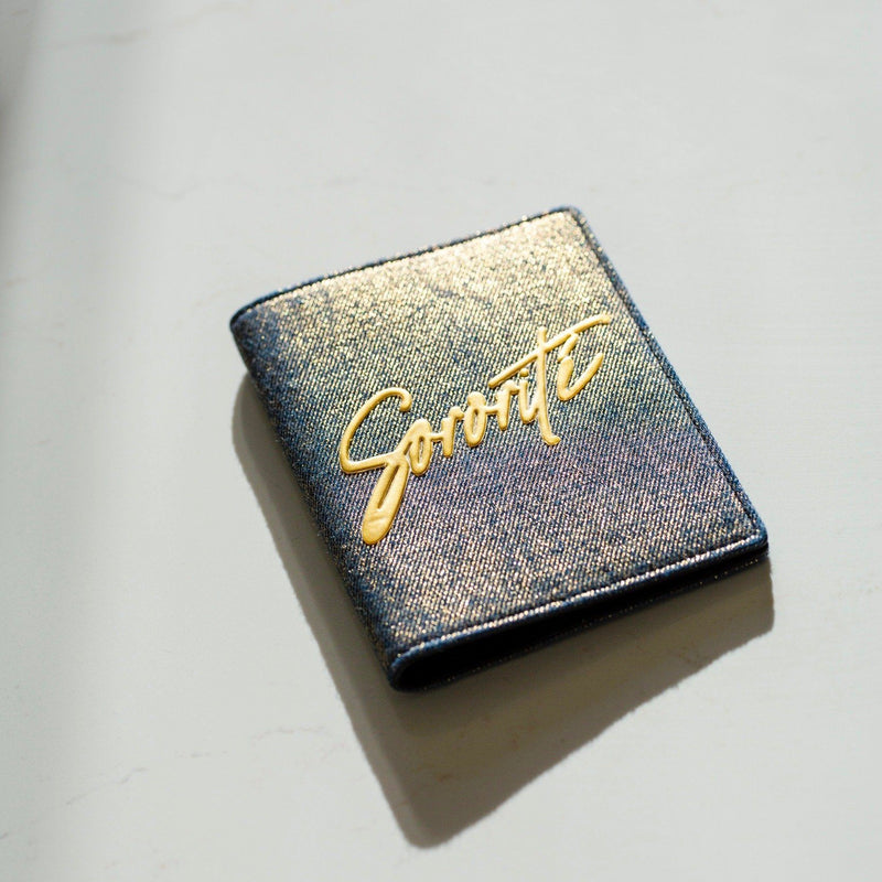 MAROQUINERIE - Porte Passeport-Sororite Gold Denim