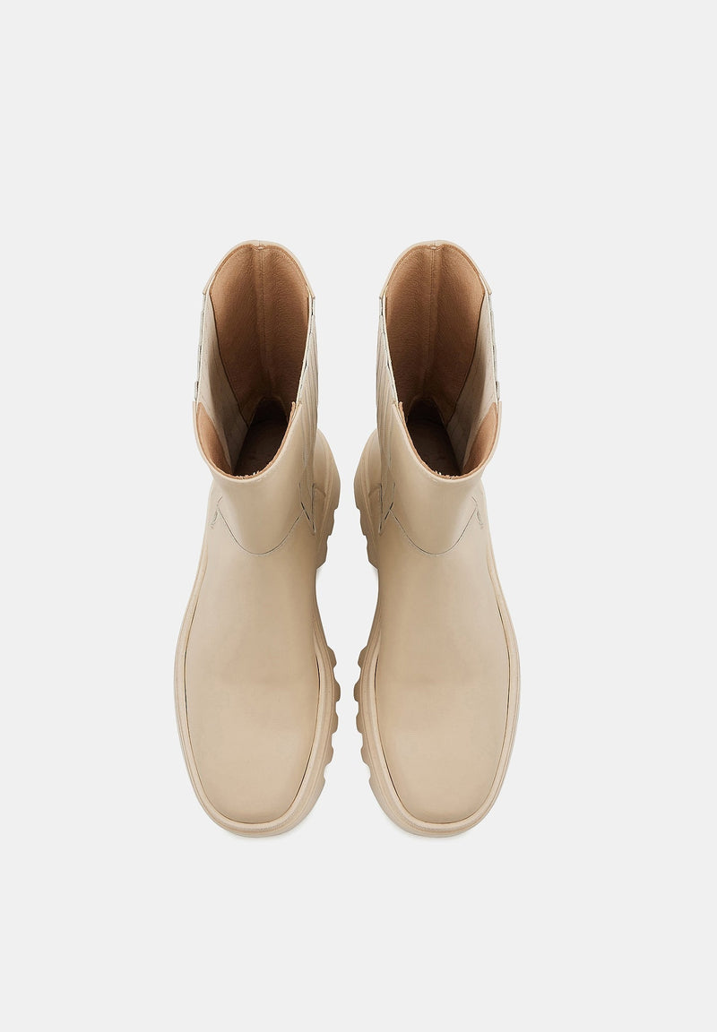 May - Cuir Lisse Beige - Bons Baisers - The Bradery