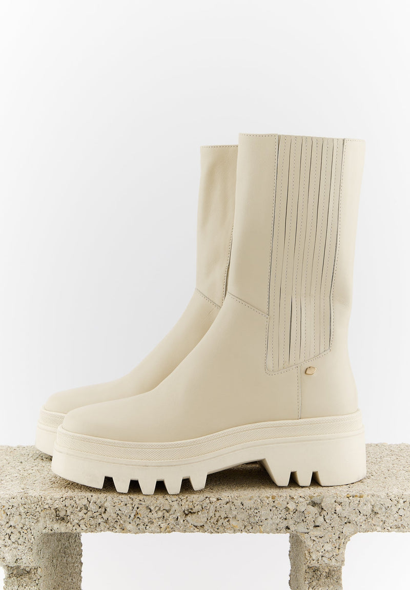 May - Cuir Lisse Beige - Bons Baisers - The Bradery