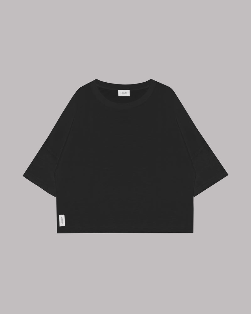 MIKUTA The Black Loose Lyocell T-Shirt
