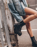 Lacée Leather Boots - Black