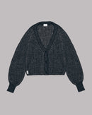 Short Knitted Cardigan - Black