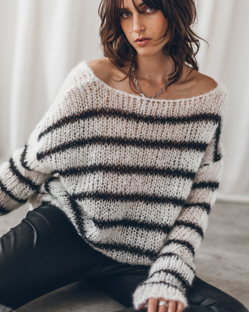 Sweater The Striped Mohair Knitted