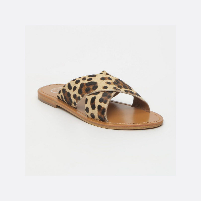 Lanruen Leopard Mule sandals White Sun
