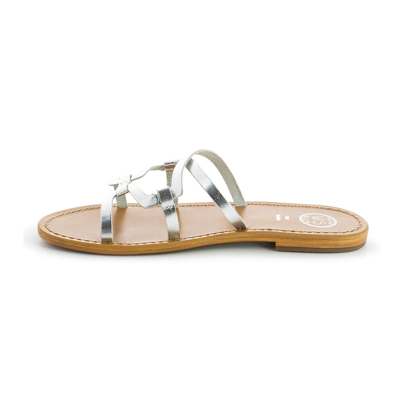 Mule Olearia Silver - sandals - White Sun1 - The Bradery