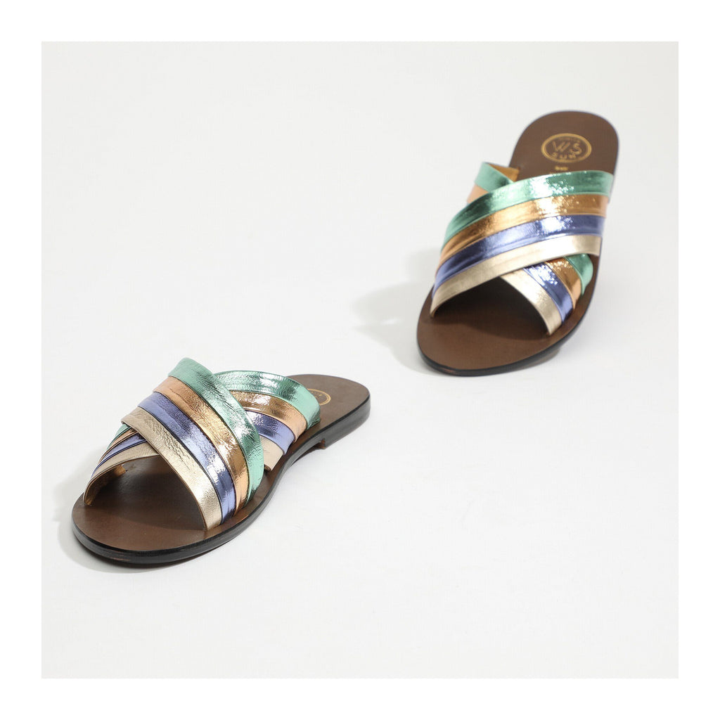 Rainbow Mules - Orange Muico - White Sun - White Sun* - The Bradery