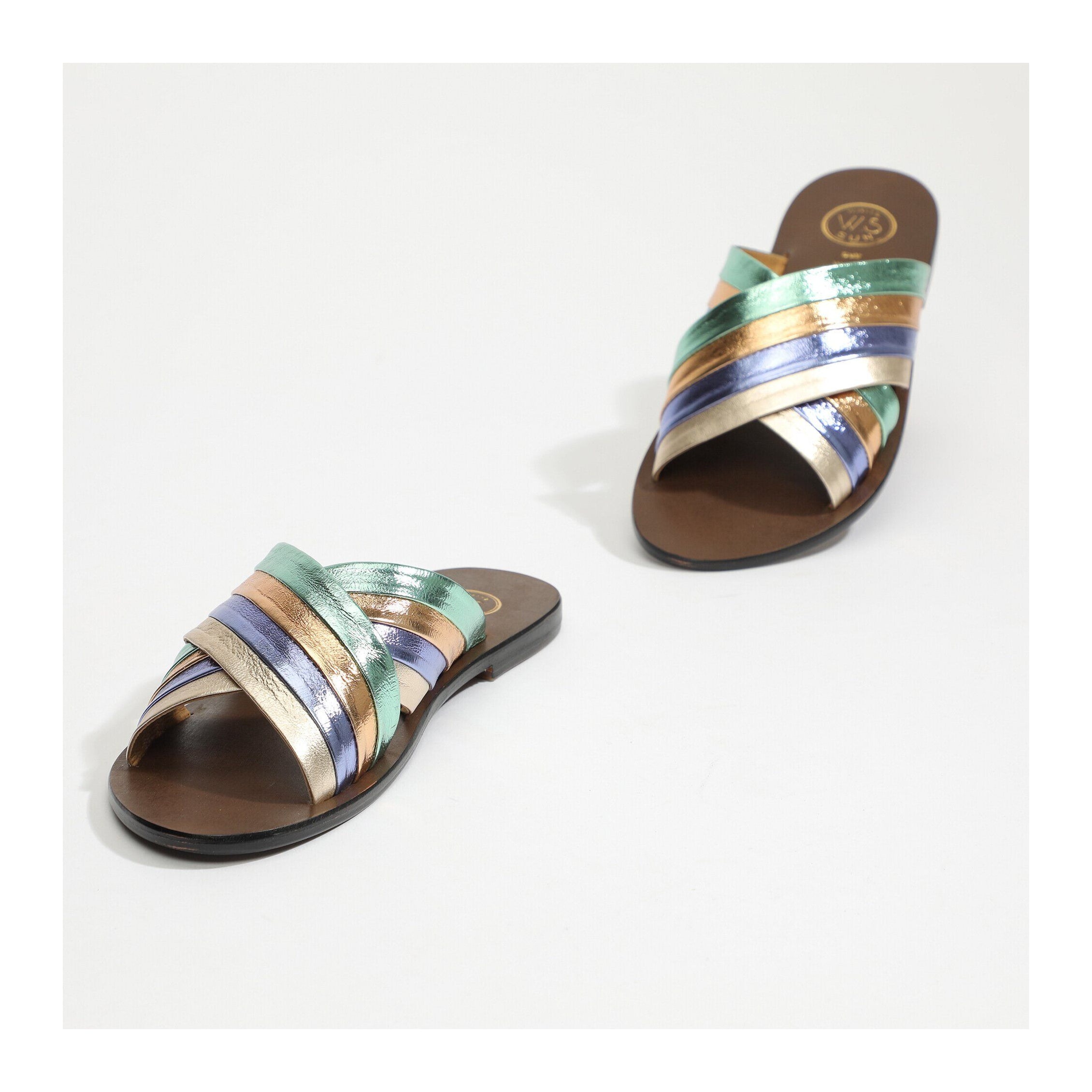 Rainbow Mules - Orange Muico - White Sun - White Sun* - The Bradery