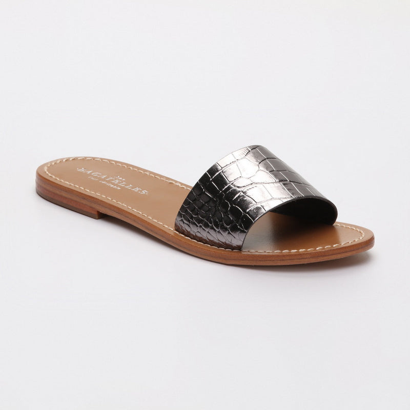 Mules York - MULES Croco Pewter Les Bagatelles