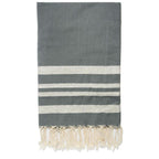 Mantel / Cuadros Lurex XXL Hamptons - Gris Medio / Plata - Febronie -La Bradery
