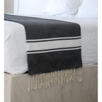 Nappe / Plaid XXL St Tropez - Noir / Blanc - Febronie - The Bradery