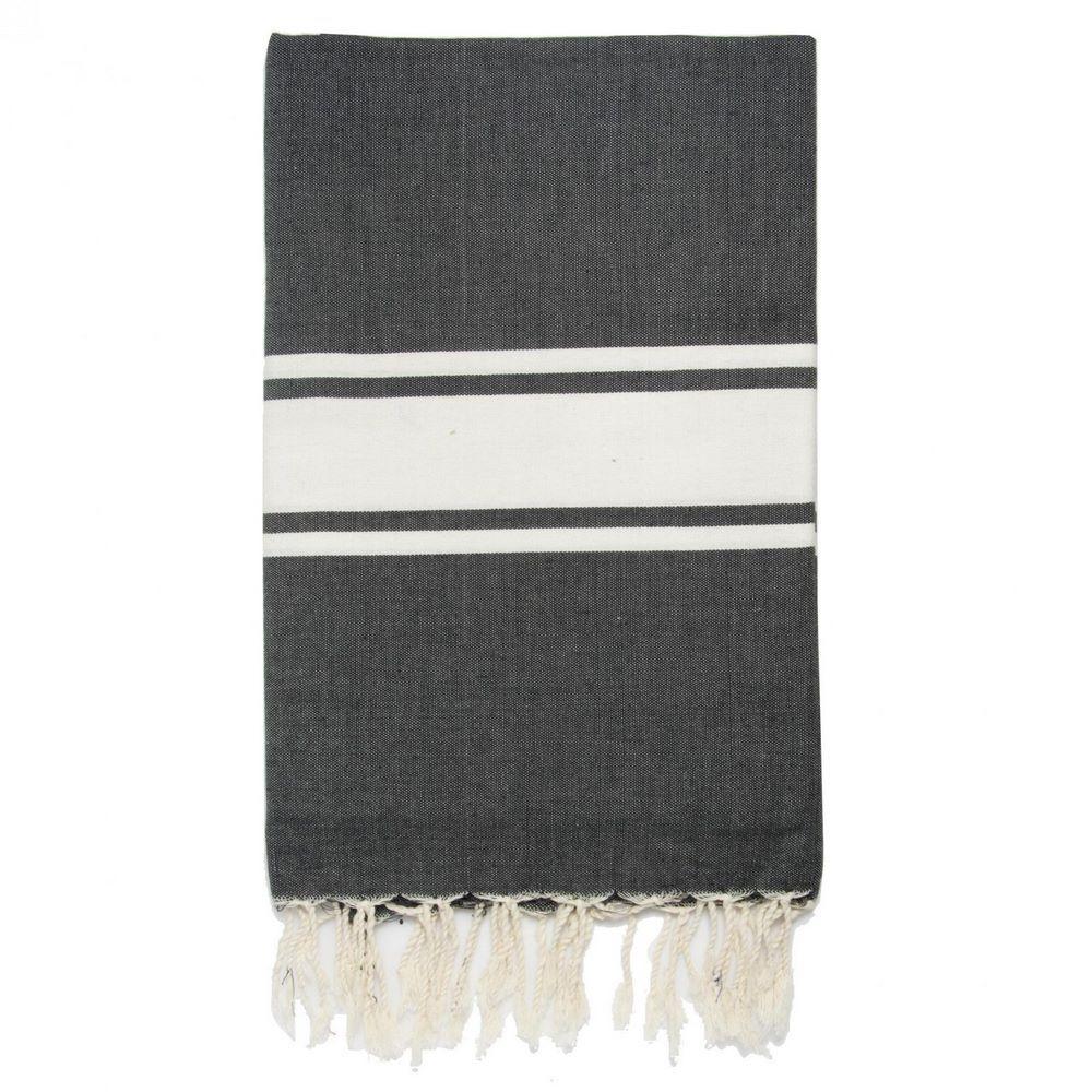 Nappe / Plaid XXL St Tropez - Noir / Blanc - Febronie - The Bradery