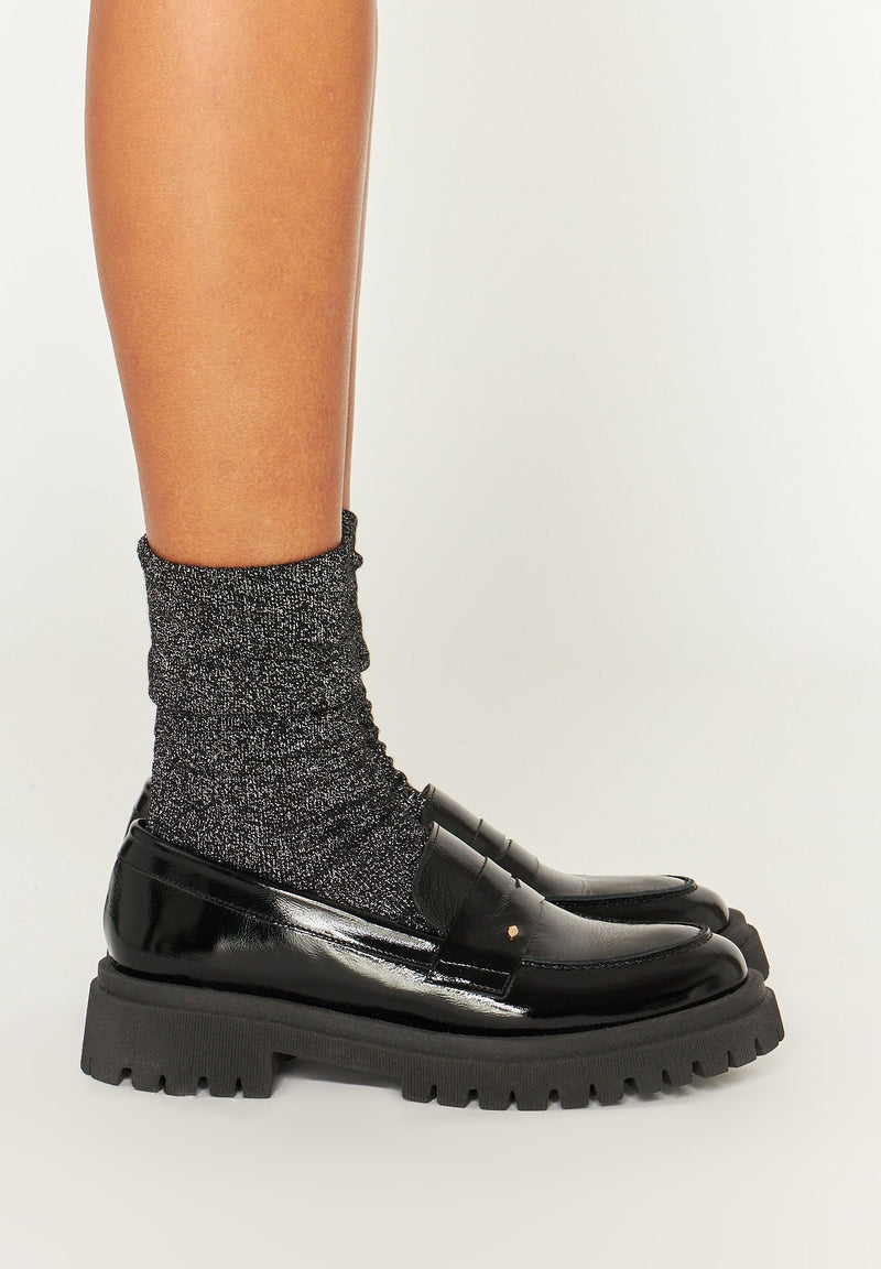 Norma - Cuir brillant Noir - Bons Baisers - The Bradery