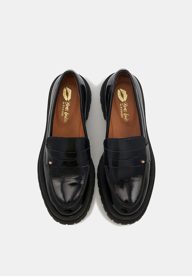 Norma - Cuir brillant Noir - Bons Baisers - The Bradery