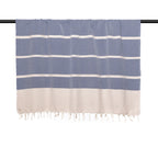 Oslo - Plaid En Coton 130X170 Cm Bleu Marine Et Taupe Clair Plaids Febronie