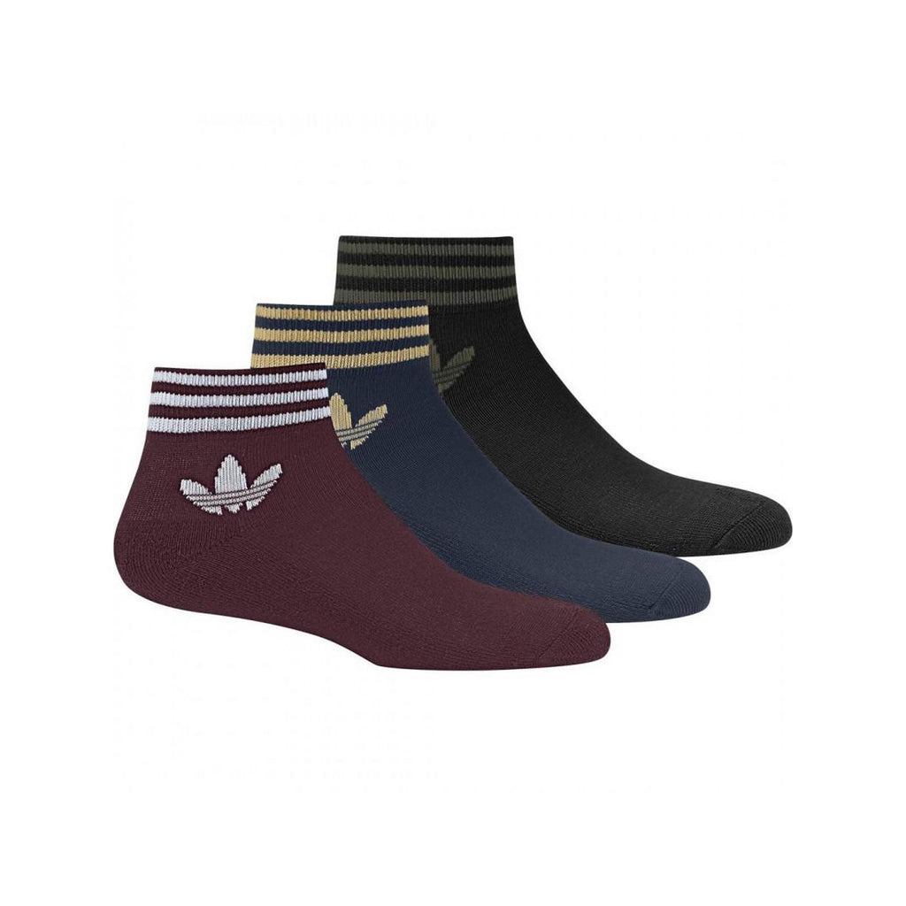 Pack 3 Paires De Chaussettes Adidas Originals Trefoil Ankle - Bleu - Mixte Accessoires Adidas