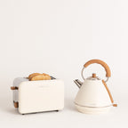 Pack - Tostadora Pequeña Toast Retro + Hervidor Grande Kettle Retro 1,7L - Blanco Roto