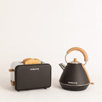 Pack - Tostadora Pequeña Toast Retro + Hervidor Grande Kettle Retro 1,7L - Negro