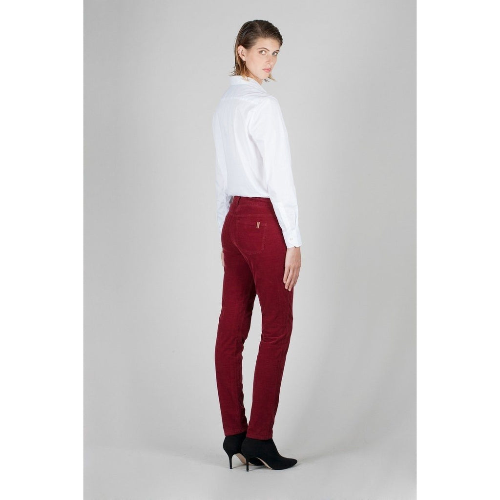 Pantaloni Bamboo in velluto color vino - Taglio slim - Notify - The Bradery