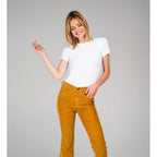 Pantaloni Capri a zampa color oro - Taglio a zampa - Notify - The Bradery