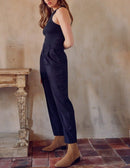 Pantalon Chino Highwaist Cropped Ambre - Black - Reiko - The Bradery