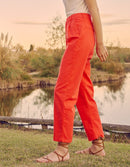 Pantalon Chino Highwaist Cropped Ambre - Flame - Reiko - The Bradery