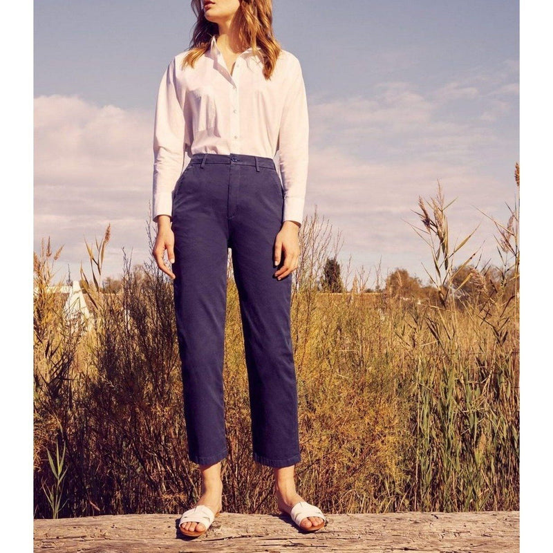 Pantalon Chino Highwaist Cropped Sandy Highwaist - Dark Navy - Reiko - The Bradery