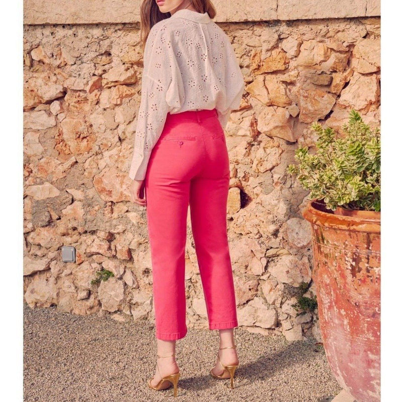 Pantalon Chino Highwaist Cropped Sandy Highwaist - Raspberry - Reiko - The Bradery