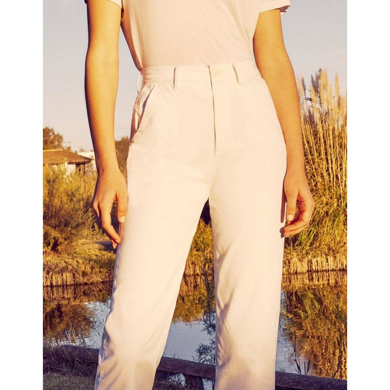 Pantalon Chino Highwaist Cropped Sandy Highwaist - White - Reiko - The Bradery